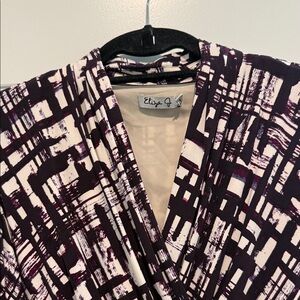 Eliza J Purple and White Geometric Dress